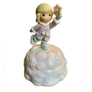 ❄️ Precious Moments 2008 Girl With Snowflake Rotating Musical Figurine | 990012
